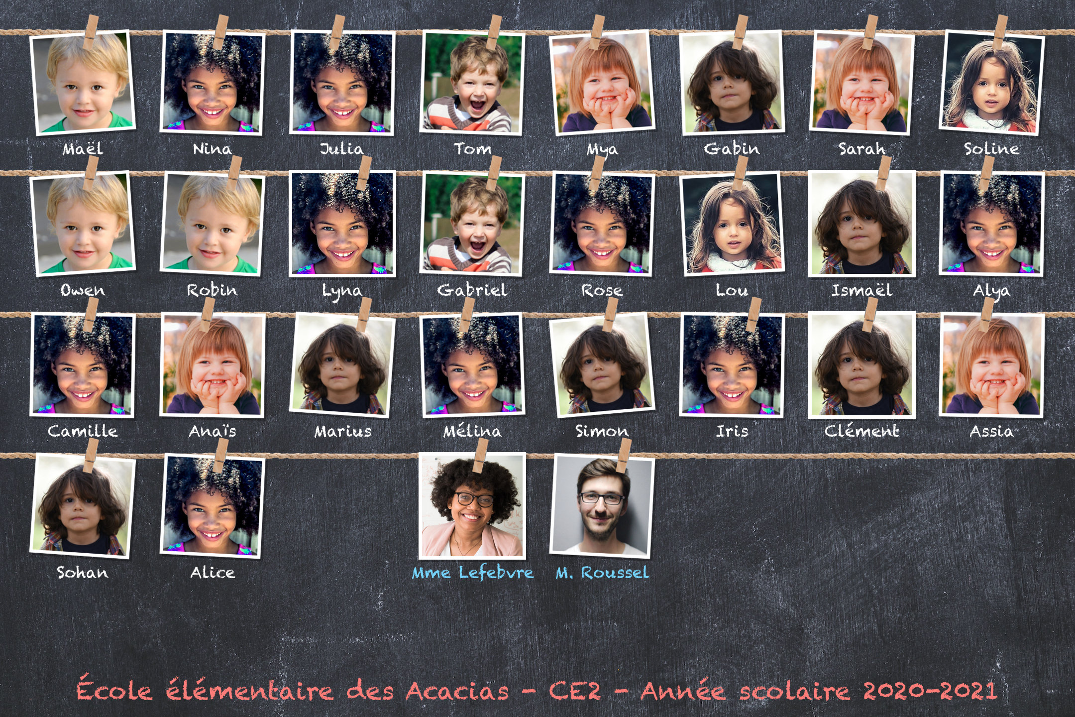 Example of photo generated by Ma photo de classe confinée